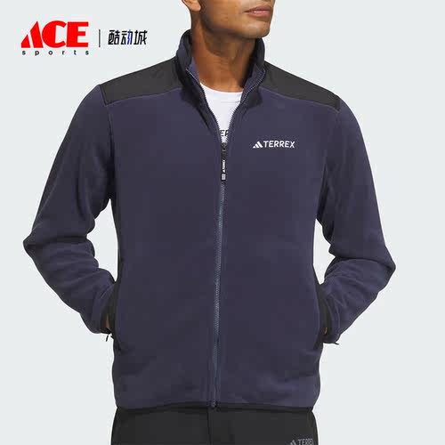 Adidas/阿迪达斯正品FULL-ZIP男士户外保暖抓绒外套IR8338