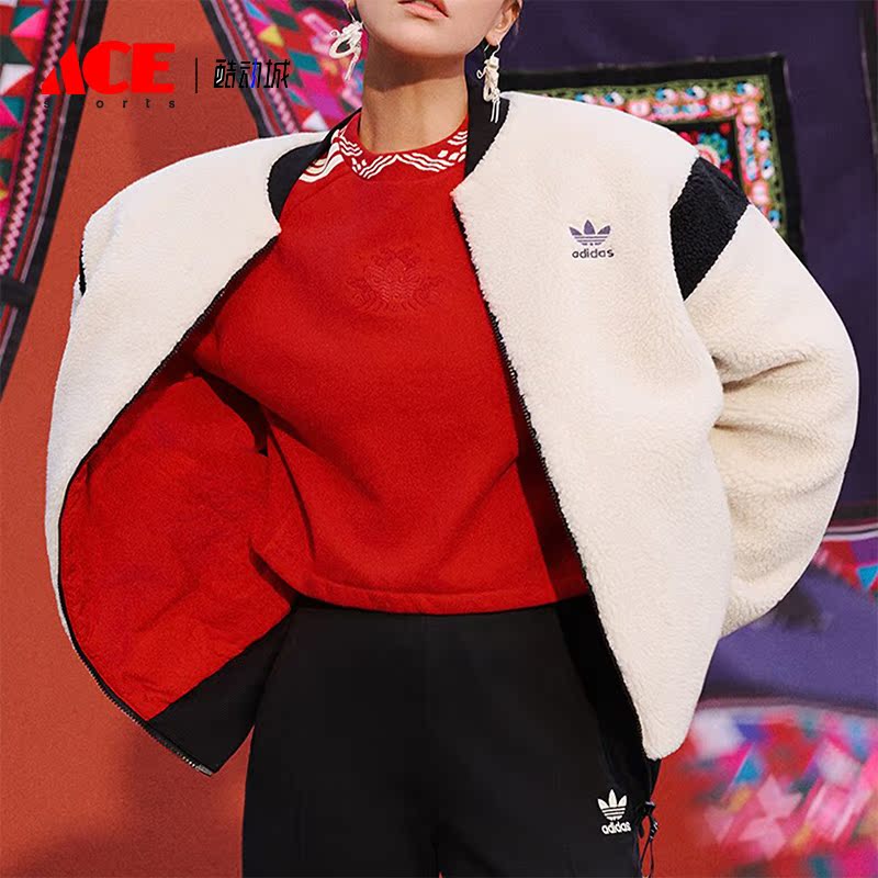 Adidas/阿迪达斯正品三叶草女士新年龙年卫衣套头衫IX4228