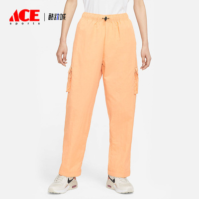 耐克女子休闲宽松梭织工装长裤