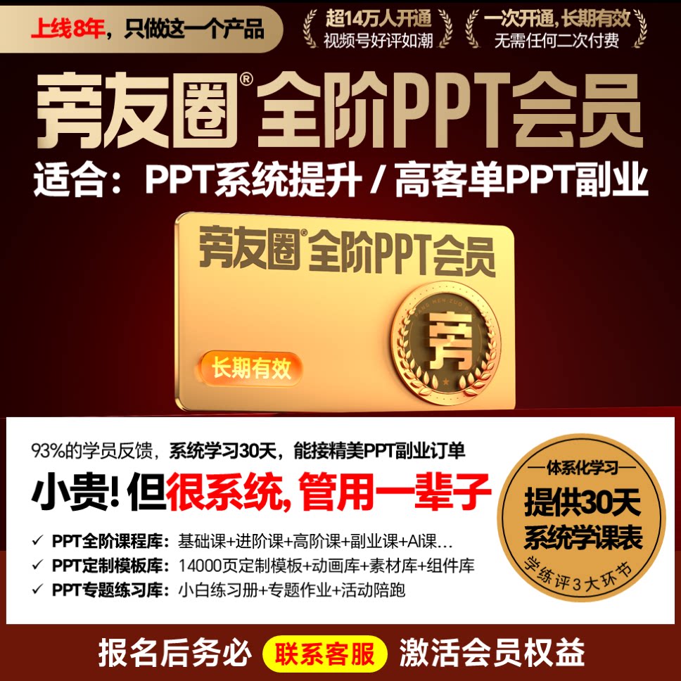 旁友圈®全阶PPT会员【雅晨老师推荐】