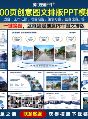 500页创意图文排版PPT模板【支持一键换图、换色】
