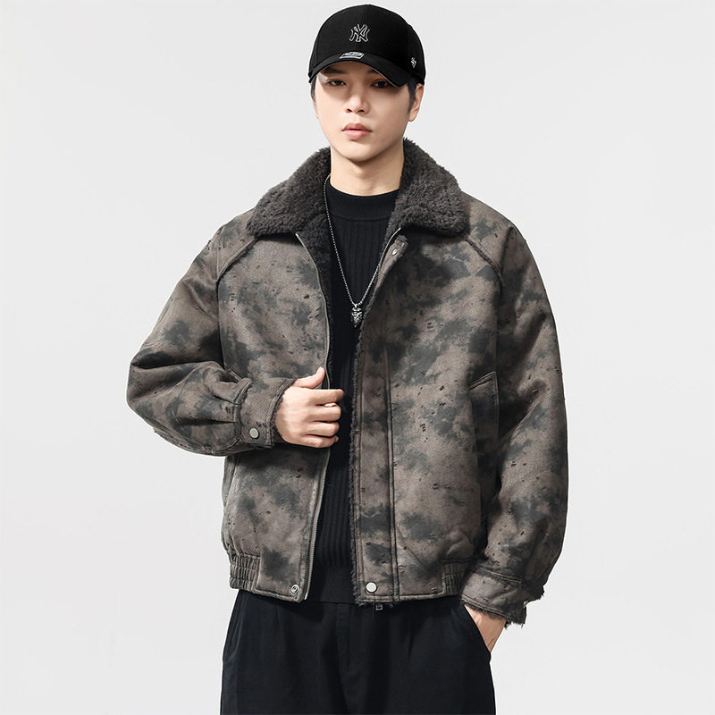 美式复古做旧羊羔绒翻领潮牌外套微宽松舒适保暖防寒飞行员棉服男,户外/登山/野营/旅行用品,户外休闲衣,淘宝优惠券,粉丝福利购,淘宝优惠卷