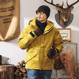 90%纯白鸭绒高充绒蓬松羽绒服男冬季加厚美式复古户外工装外套男