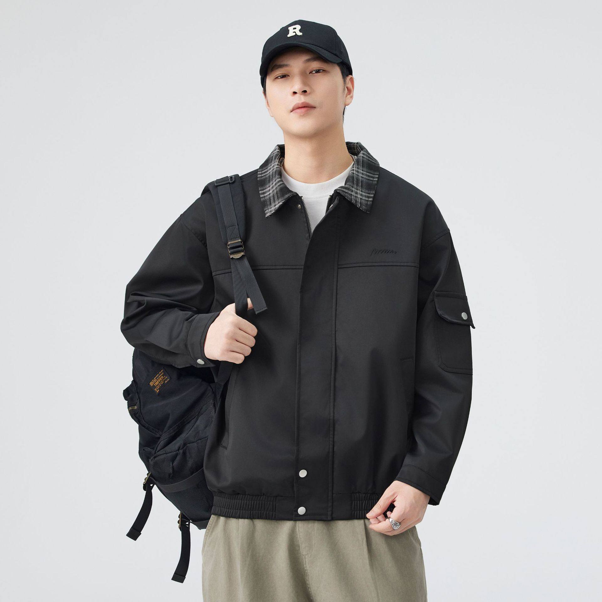 2025秋冬新品男士宽松夹克潮牌男美式运动休闲百搭复古外套,户外/登山/野营/旅行用品,户外休闲衣,淘宝优惠券,粉丝福利购,淘宝优惠卷