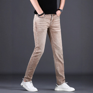 香港名牌高端牛仔裤男款潮牌修身小脚2025秋冬新款水洗牛仔长裤男