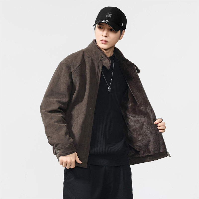 2025冬季加绒加厚灯芯绒保暖工装夹克棉衣男休闲美式立领外套,户外/登山/野营/旅行用品,户外休闲衣,淘宝优惠券,粉丝福利购,淘宝优惠卷