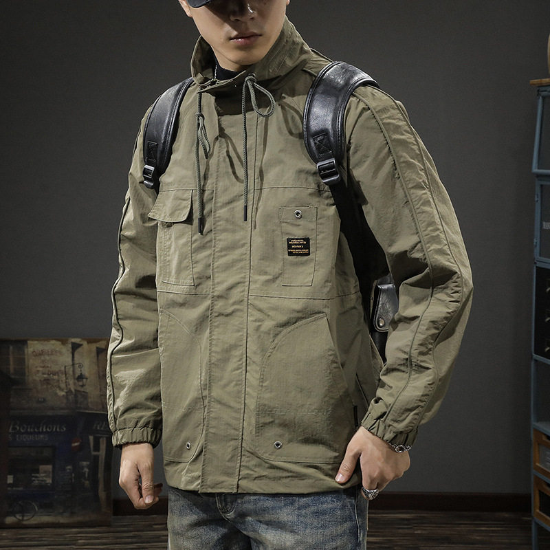 美式复古立领工装男士冲锋衣户外登山防风外套潮牌痞帅飞行员夹克,户外/登山/野营/旅行用品,户外休闲衣,淘宝优惠券,粉丝福利购,淘宝优惠卷