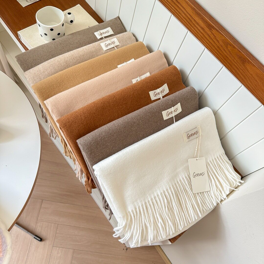 纯色仿羊绒围巾秋冬加厚保暖披肩