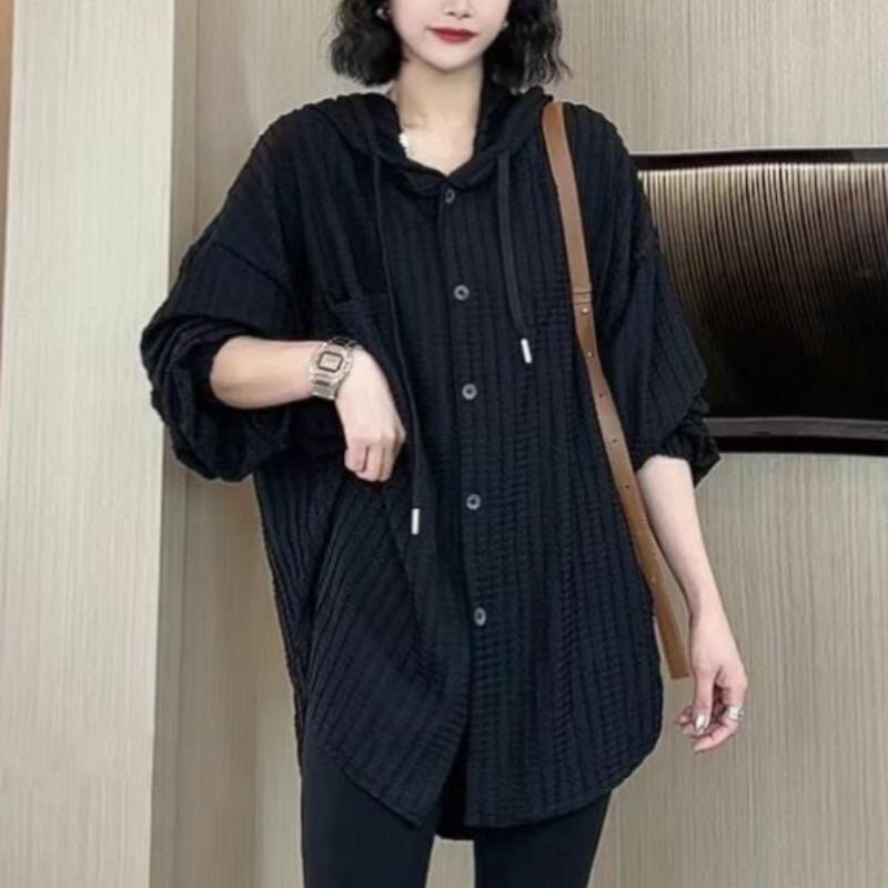 防晒衣女夏特大码200斤连帽开衫微胖mm显瘦减龄休闲洋气遮肉外套