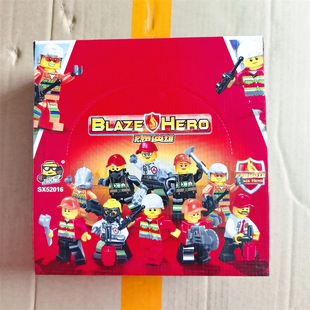 小铭星消防烈焰英雄5岁男孩子动手拼装 小人仔积木生日礼物DIY摆件