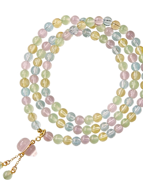 黄水晶手链女粉水晶葫芦石托帕石