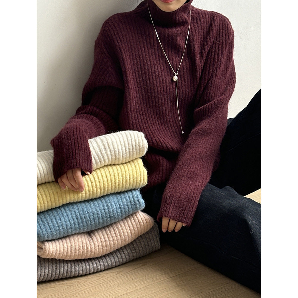 言双 高领套头毛衣女多色 冬季新款软糯宽松内搭针织打底衫A85,女装/女士精品,毛衣,淘宝优惠券,粉丝福利购,淘宝优惠卷