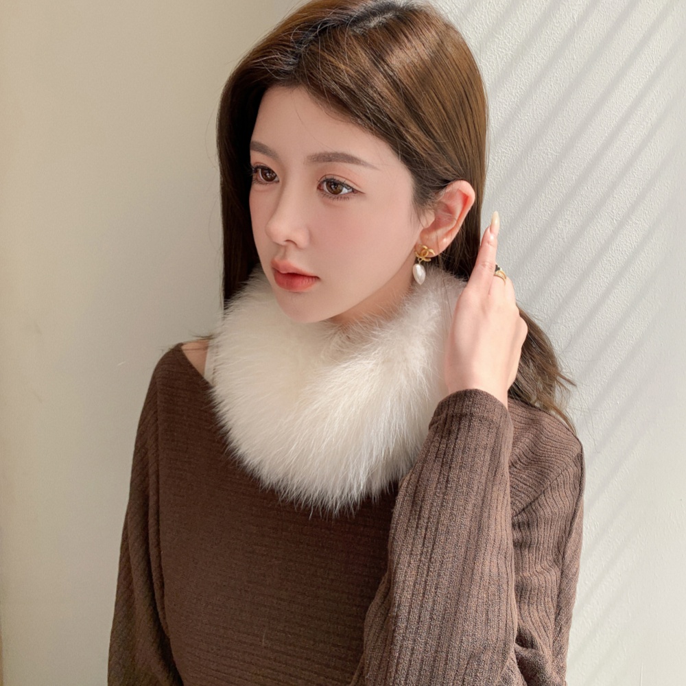 加厚款圆形狐狸毛双面冬季围巾