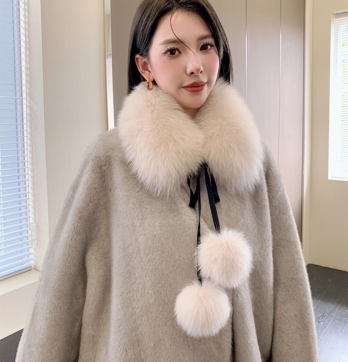 真皮草围脖毛领 狐狸毛围脖球球毛领子皮草围巾短款韩秋冬女特价