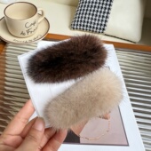 秋冬新款 水貂毛发夹发卡发饰甜美可爱bb夹刘海边夹少女毛绒头饰女