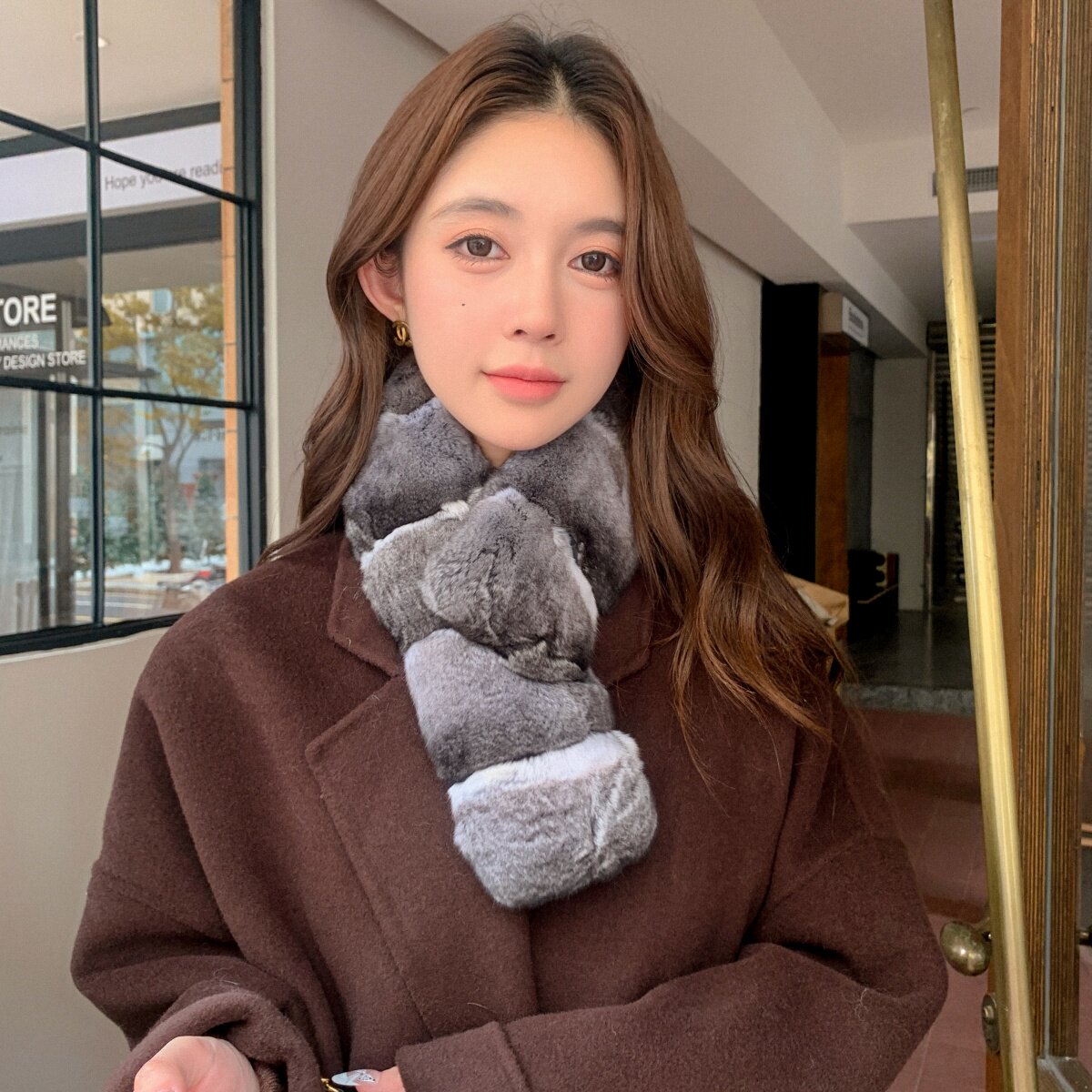 龙猫皮草围脖女貂毛水貂皮草围巾女毛领子真毛毛毛围巾冬季保暖