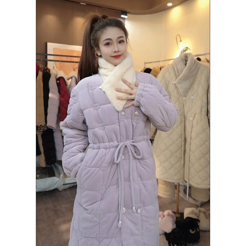 斯服玛《繁花紫》睡衣女冬季加绒加厚保暖三层夹棉休闲家居服套装