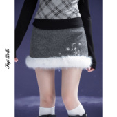 SagiDolls少女斗志 初雪邂逅 灰色音符雪融毛条呢子短裙纯欲甜美