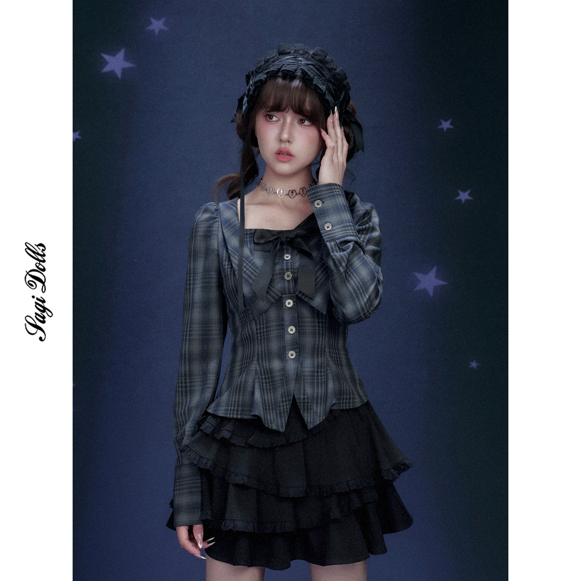 SagiDolls少女斗志 #格林之境#甜美复古宫廷风格纹长袖衬衫设计感,女装/女士精品,衬衫,淘宝优惠券,粉丝福利购,淘宝优惠卷