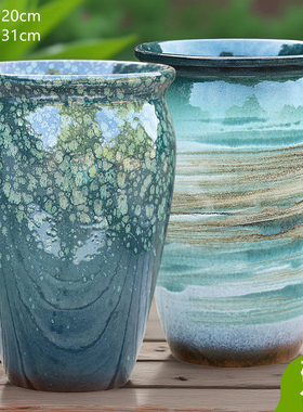 特大口径多肉植物绿植粗陶盆家用三角梅花盆陶瓷清仓特价兰花专用