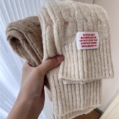 加厚腿套加大款 套堆堆袜套女秋冬学院风美拉德辣妹纯色麻花保暖 袖