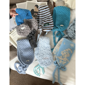 蓝色氛围感针织毛线耳套少女冬季 绑带保暖防寒耳罩耳捂子毛绒耳包