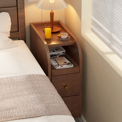 实木床头柜超窄夹缝置物架卧室迷你床边收纳柜极窄款20公分小柜子