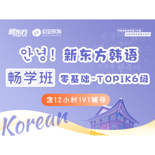新东方韩语课程topik网课直播一对一辅导考级零基础入门自学教程