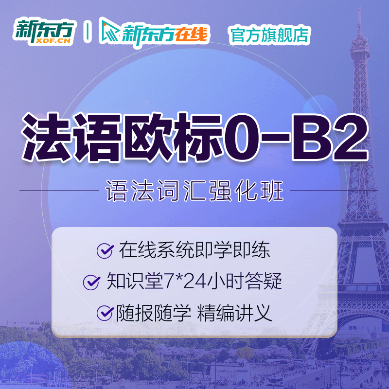 法语语法词汇强化班欧标A1/A2/B1口语视频课件自学新东方网络课程 教育培训 法语 原图主图