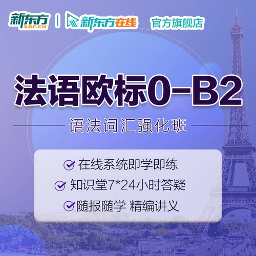 法语语法词汇强化班欧标A1/A2/B1口语视频课件自学新东方网络课程