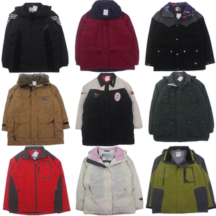 vintage古着户外冲锋衣防风滑雪棉服撞色复古宽松外套男女K14