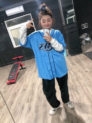 vintage古着原宿街头数字BF嘻哈风格宽松球衣棒球开衫短袖男女