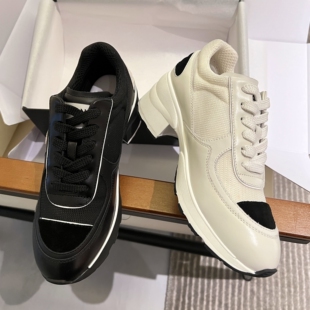 厚底粗跟单鞋 不拘一格 26C小香风黑白高跟运动鞋 本 女 柜级版