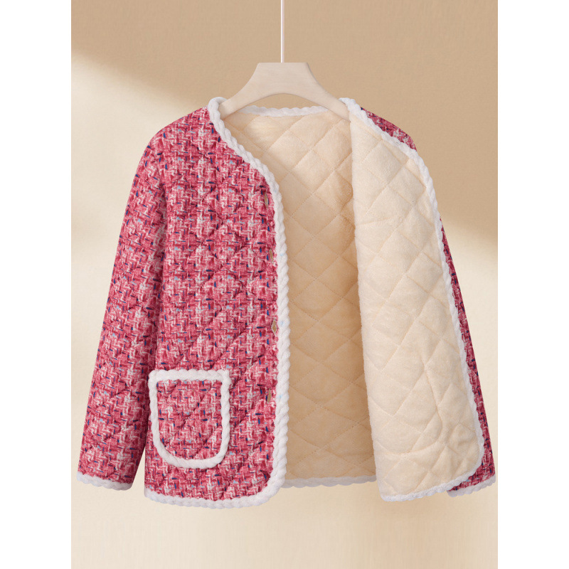 妈妈冬装小棉袄加厚羊羔绒短款中老年人女花棉衣外套棉服冬季新款