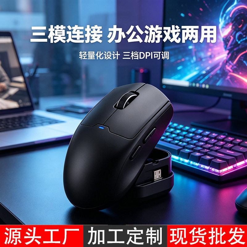 新款无线鼠标三模蓝牙电竞游戏办公轻量化可充电台式电脑笔记本