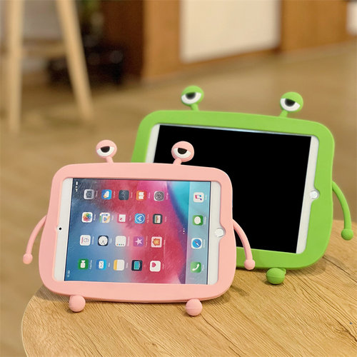 赵露思同款搞怪青蛙适用iPad pro11苹果10.5平板套mini3/4/5硅胶9.7全包带支架mini 6香肠嘴青蛙10.2网红10.9
