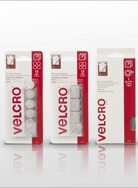 VELCRO Brand superthin威扣品牌超薄背胶魔术贴透明超薄圆形方形