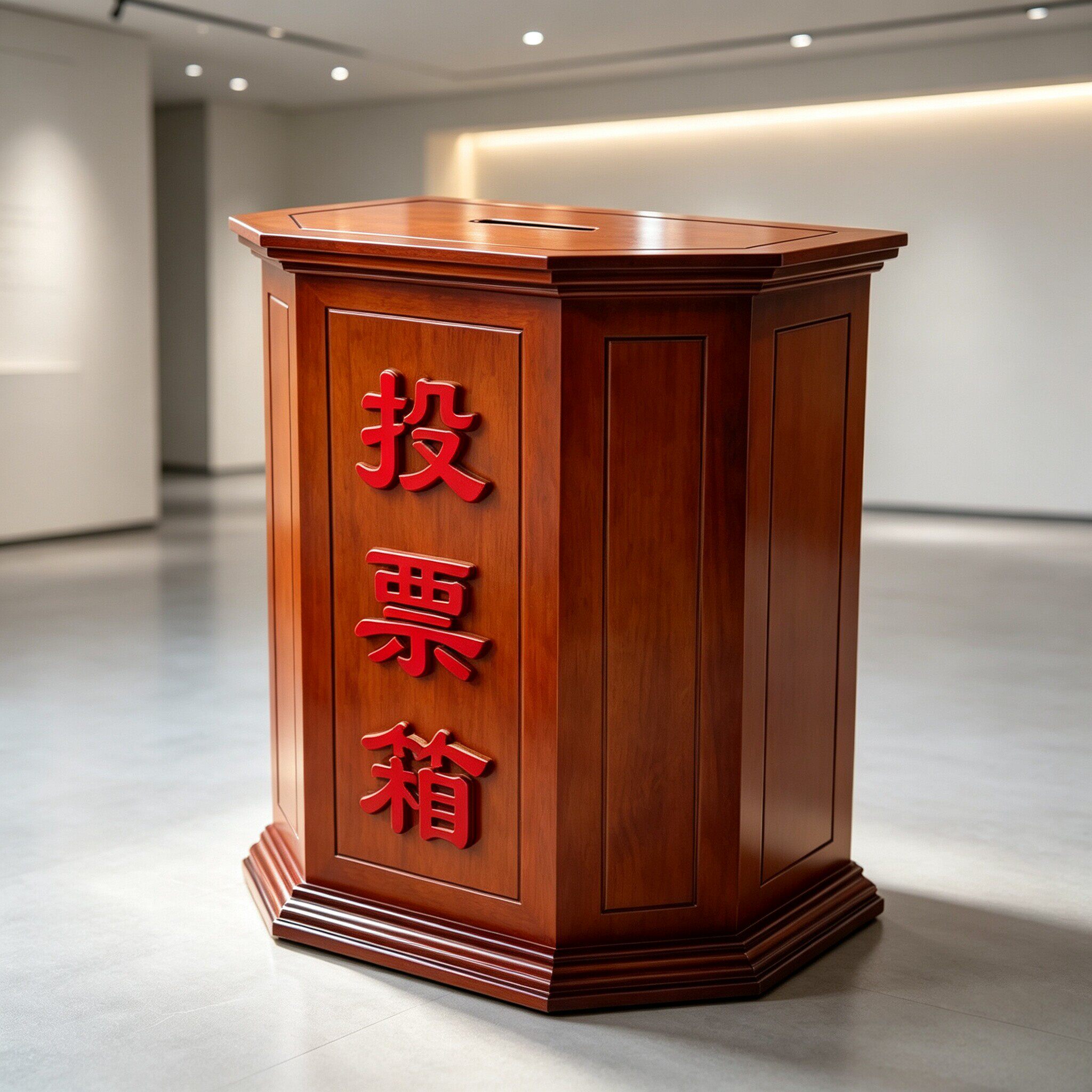 包邮实木投票箱落地式带三把锁选举箱信件箱乐捐箱建议箱可定制图片