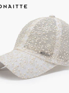 蒙奈特帽子女2026夏季新款网眼蕾丝透气棒球帽户外防晒遮阳鸭舌帽