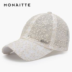 蒙奈特帽子女2026夏季新款网眼蕾丝透气棒球帽户外防晒遮阳鸭舌帽