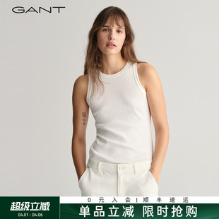 GANT 新款 女士内搭打底衫 柔软舒适简约纯色百搭圆领背心 甘特夏季