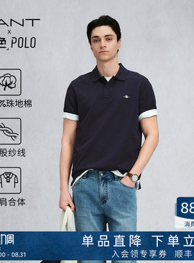 GANT/甘特男翻领纯棉短袖polo衫