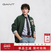 GANT 棉混纺拉链毛衣学院风刺绣针织开衫 甘特2025秋冬新款 男士