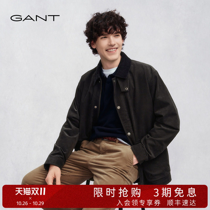 【巴恩风夹克】GANT/甘特25秋冬新款复古休闲翻领宽松工装男外套