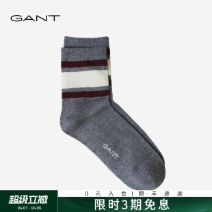 GANT 新款 袜子女款 学院风休闲条纹拼接图案百搭中筒袜 甘特秋冬季