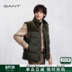 复古潮流休闲马甲外套立领灰鸭绒羽绒马夹 男士 GANT 甘特秋冬季