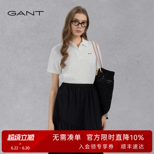 GANT/甘特女士肌理感短袖polo衫