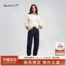 甘特25秋冬女士锥形显瘦复古休闲加厚烟管裤 GANT 磨毛牛仔裤
