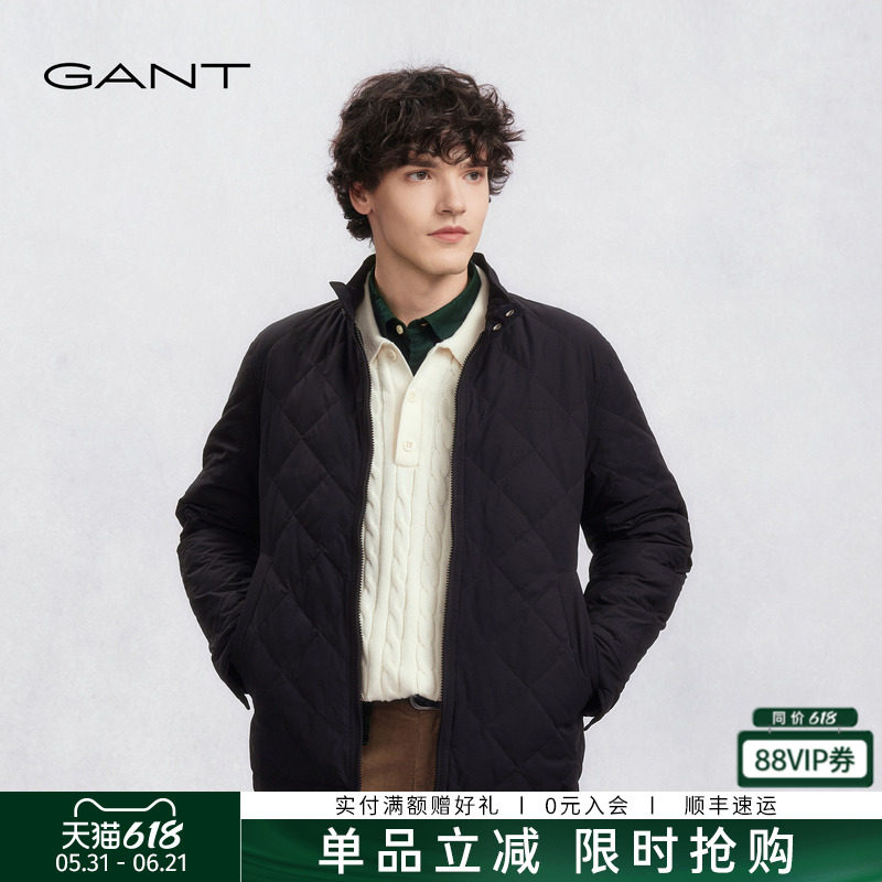 GANT/甘特秋冬季新款男士短款鹅绒绗线休闲羽绒服哈灵顿夹克外套