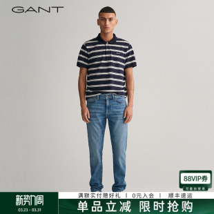 男士 新款 长裤 子通勤简约复古水洗直筒裤 GANT 百搭牛仔裤 甘特春季
